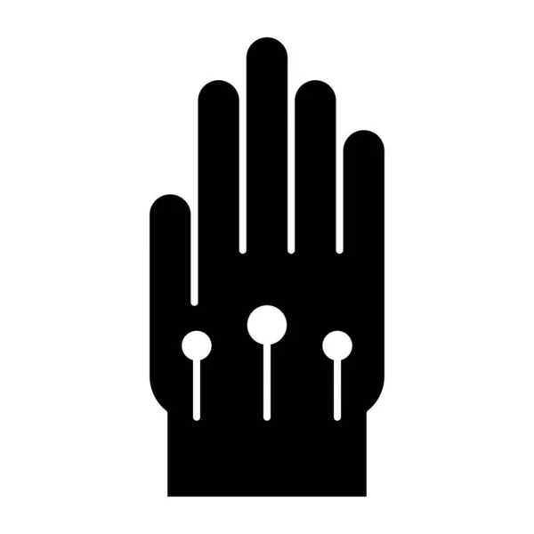 近代的な技術の手のカバーアイコン Vr手袋の頑丈なデザイン — ストックベクタ