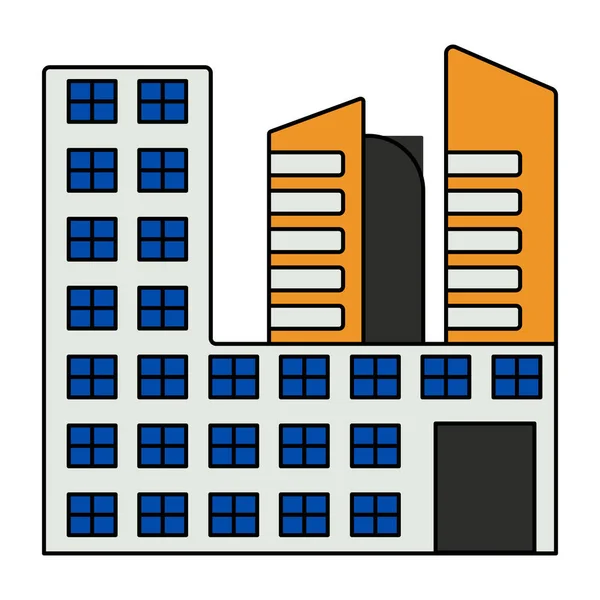 城市建筑的独特设计图标 — 图库矢量图片
