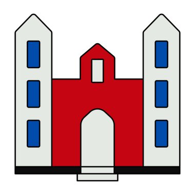 Şehir binasının eşsiz bir tasarım simgesi 