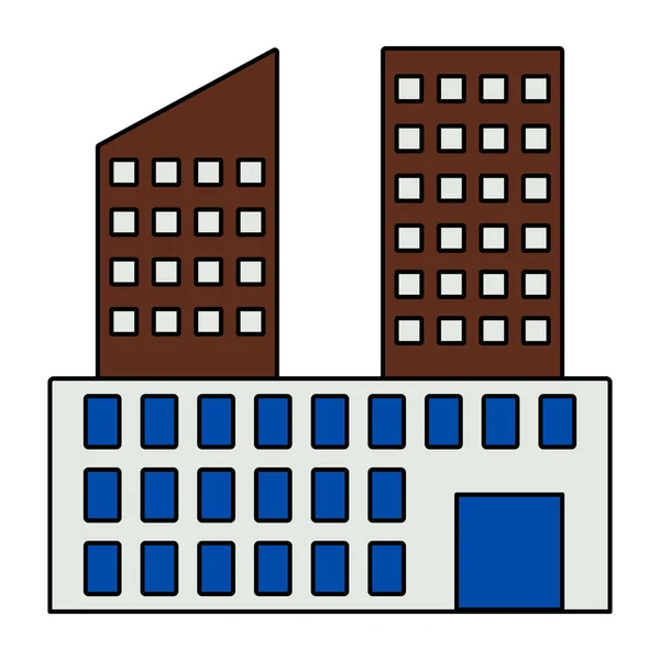 商业楼宇独特的设计图标 — 图库矢量图片