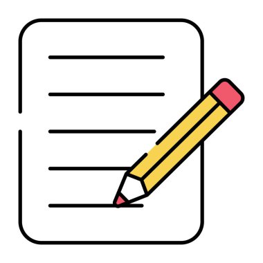 Kağıt kalem, düz tasarım anlaşma simgesi