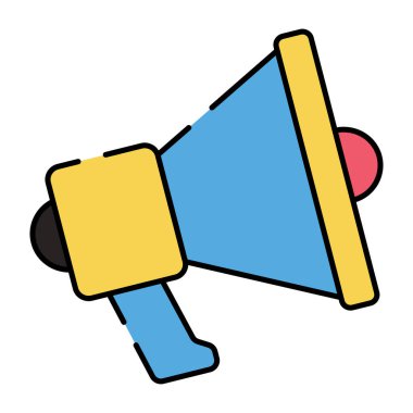 Düz dizaynlı bir hoparlör simgesi, megafon vektörü