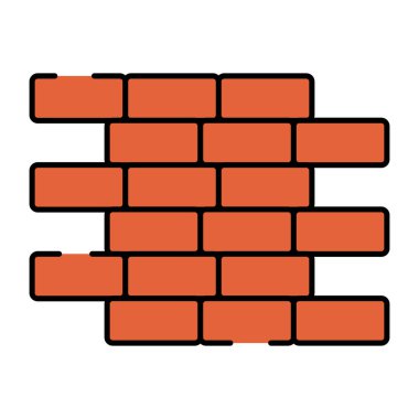 Malalı tuğlalar, duvar yapım ikonu. 