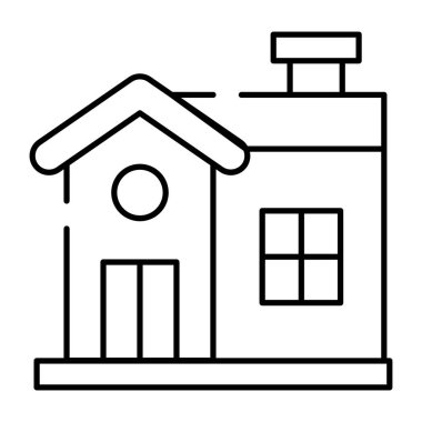 Konut özelliği simgesi, evin doğrusal tasarımı 