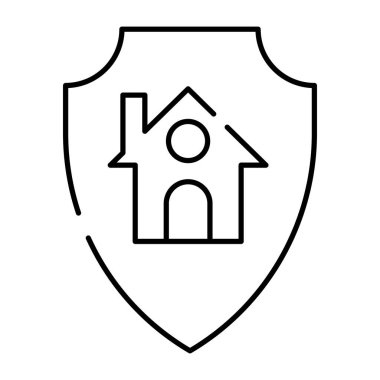 Ev binasının içinde ev güvenliği simgesi sergileniyor