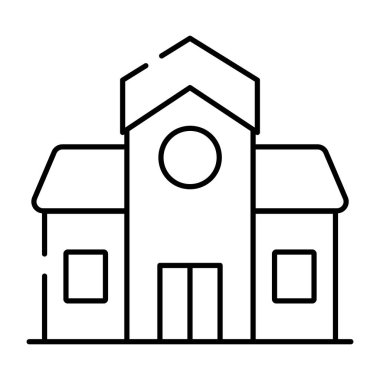 Konut özelliği simgesi, bungalovun doğrusal tasarımı 