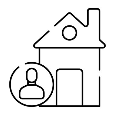 emlak acentesinin doğrusal tasarım simgesi