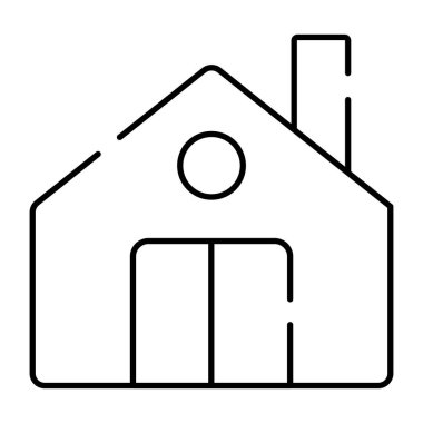 Konut özelliği simgesi, konaklamanın doğrusal tasarımı 