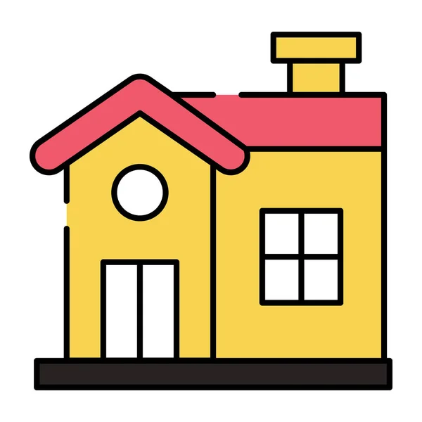 Residential Property Icon Flat Design House — Stock Vector