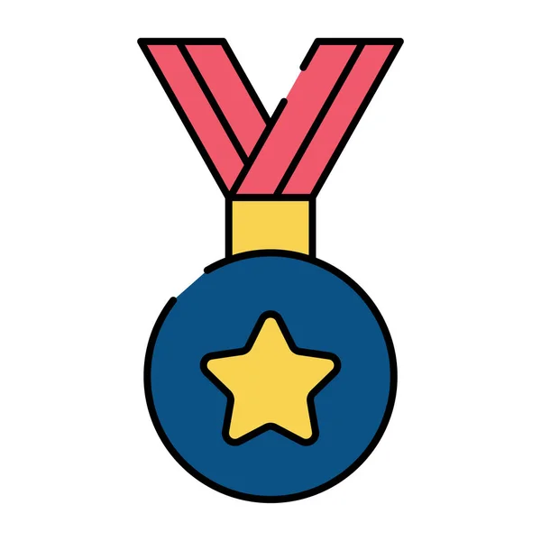 Eine Flache Design Ikone Der Star Medaille — Stockvektor