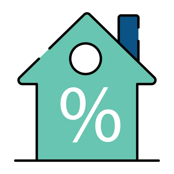 Percentagem Sinal Com Construção Conceito Desconto Casa —  Vetores de Stock