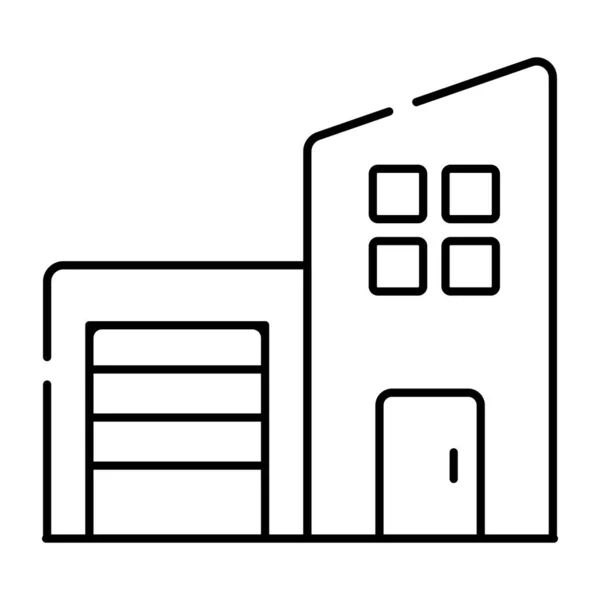 商业建筑的线性设计图标 建筑矢量 — 图库矢量图片