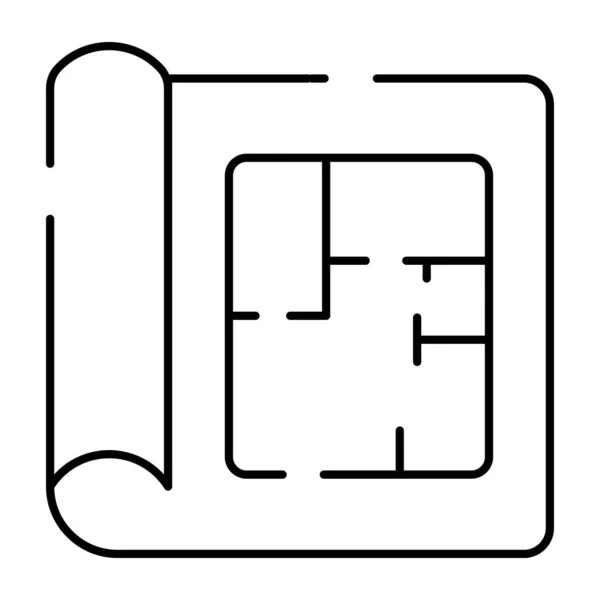 Linearer Vektorentwurf Des Hausplans — Stockvektor