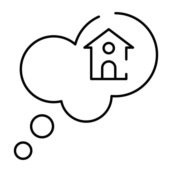 Лінійна Ікона Дизайну Dreamhouse — стоковий вектор