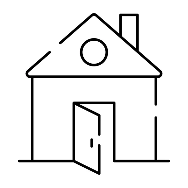 住宅資産のアイコン 家の線形設計 — ストックベクタ