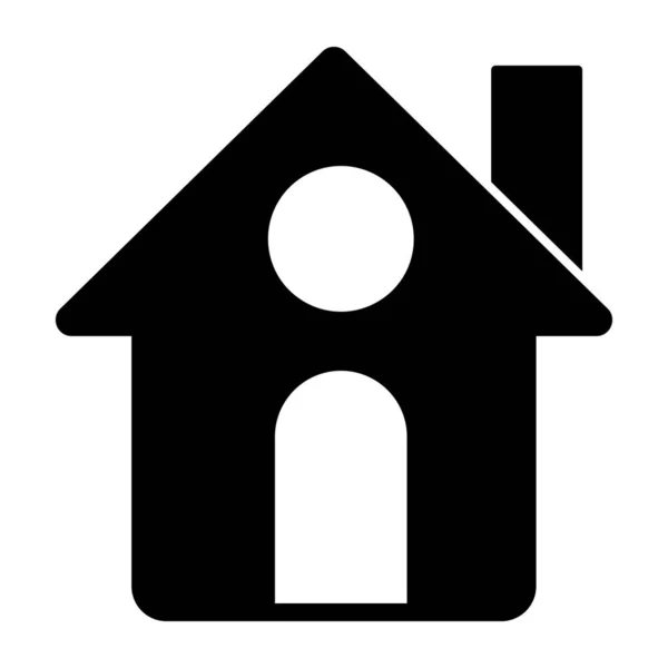 Reidential Property Icon Solid Design House — стоковый вектор