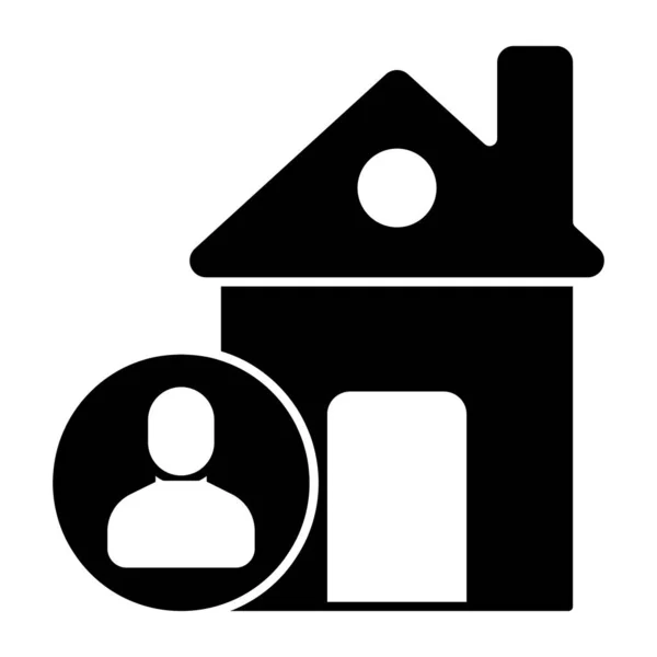 Icono Diseño Sólido Del Agente Inmobiliario — Vector de stock
