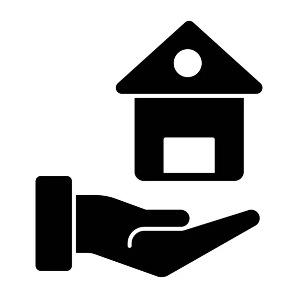 Dom Pod Ręką Pokazujący Koncepcję Opieki Domowej — Wektor stockowy
