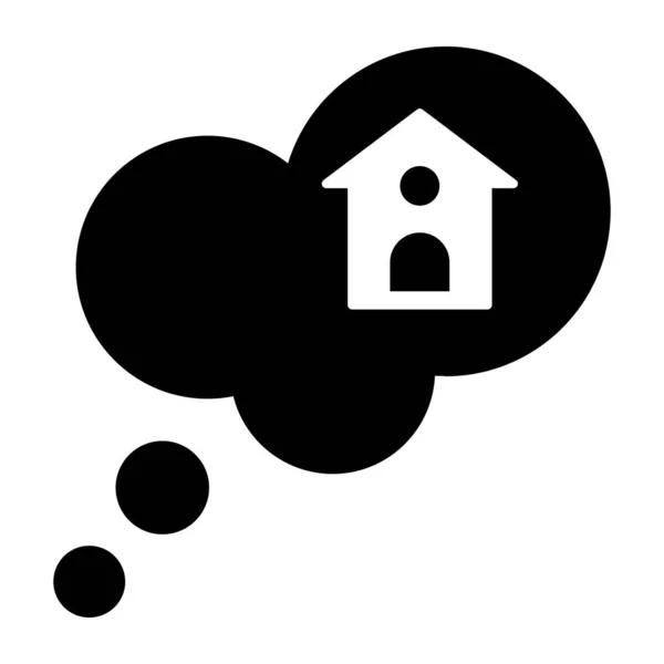 Ícone Design Sólido Dreamhouse —  Vetores de Stock