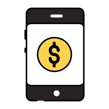 Ukalalık içinde dolar, mobil bankacılık simgesi