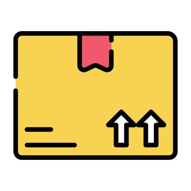 Paketin düz tasarım simgesi