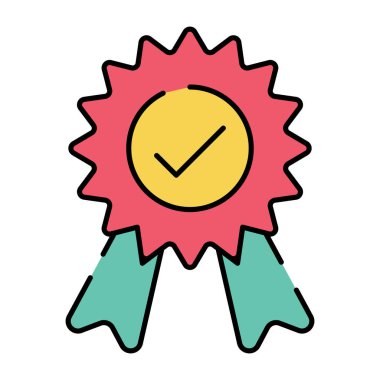 Kaliteli rozetin eşsiz tasarım simgesi.