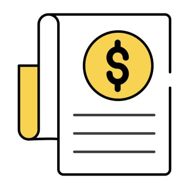 Katlanmış kağıtta fatura kavramını gösteren dolar