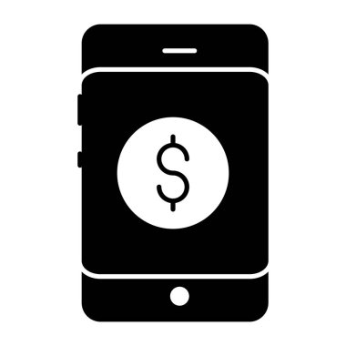 Ukalalık içinde dolar, mobil bankacılık simgesi