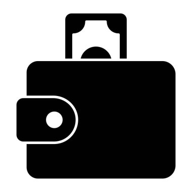 Cüzdanın fatura bağı simgesi, vektör tasarımı