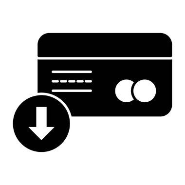 Aşağı doğru oklu banka kartı, kart indirmenin sağlam tasarımı