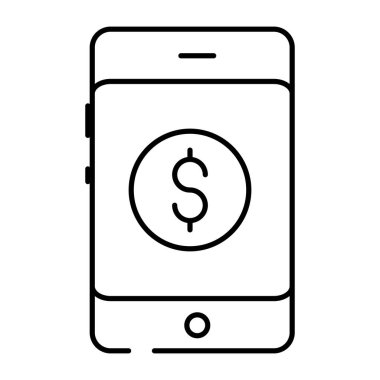 Ukalalık içinde dolar, mobil bankacılık simgesi