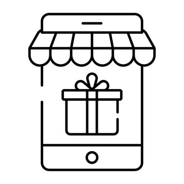 Mobil alışveriş simgesi, akıllı telefonun içindeki el arabası