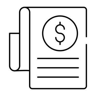 Katlanmış kağıtta fatura kavramını gösteren dolar