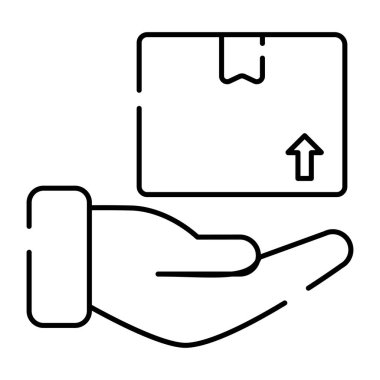 Paket işlemenin doğrusal tasarım simgesi