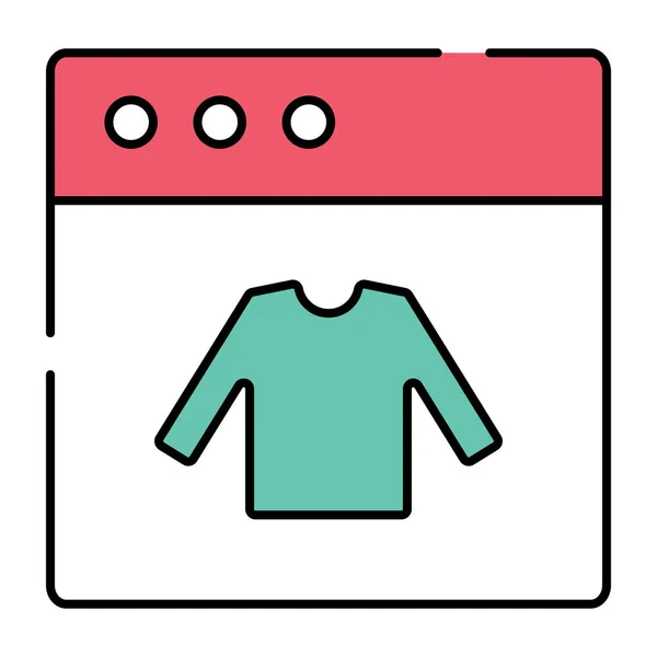 Camisa Página Web Ícone Design Plano Compras Web — Vetor de Stock