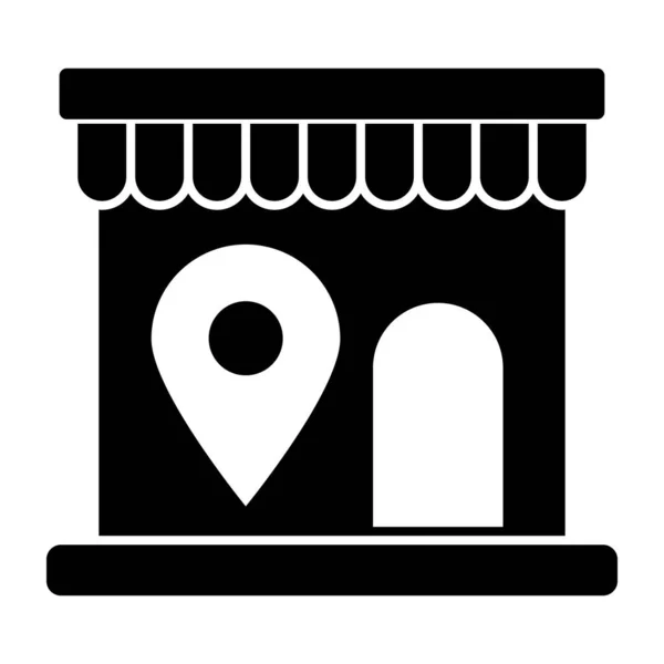 Icono Diseño Único Ubicación Tienda — Vector de stock