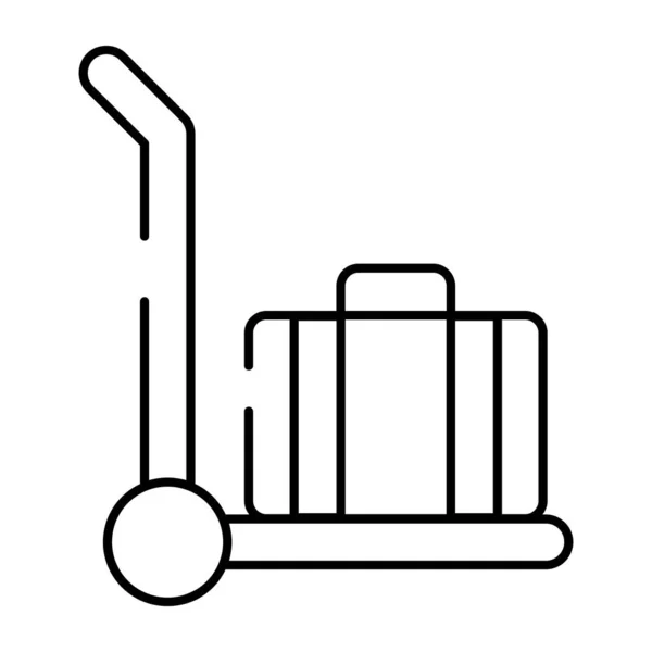 Ikona Projektu Liniowego Worka Kółkach — Wektor stockowy