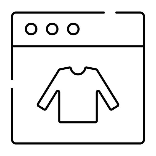 Camisa Página Web Icono Diseño Lineal Compras Web — Archivo Imágenes Vectoriales