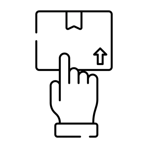 패키지 Carton Box Icon Vector Linear Hand Logistic — 스톡 벡터