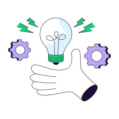 A flat line design illustration of idea generation