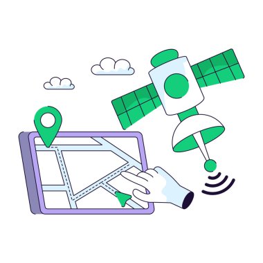 Modern design illustration of satellite direction