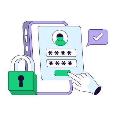 Güvenli girişin modern tasarım çizimi