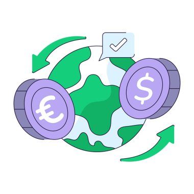 Dollar to euro, concept of global currency exchange