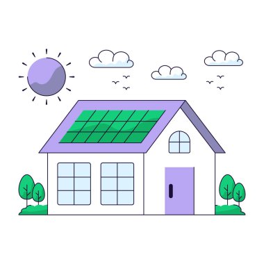Güneş evinin vektör tasarımı