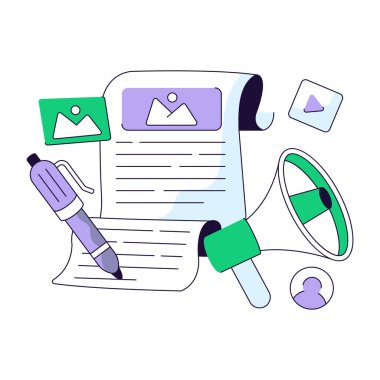 İçerik pazarlamasının mükemmel bir tasarım vektörü