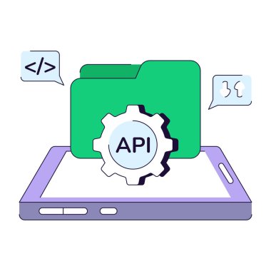 Trendy design illustration of api folder