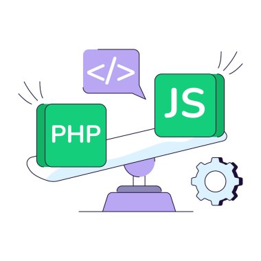 Trendy design illustration of php