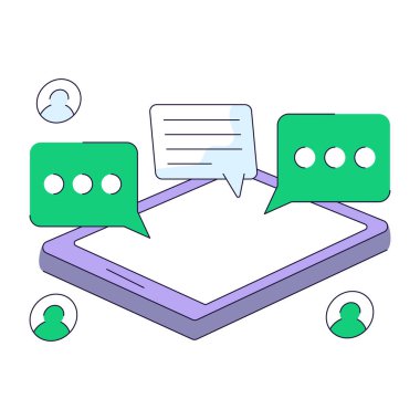 Mobil sohbetin illüstrasyon tasarımı