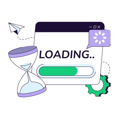 A creative design illustration of web loading