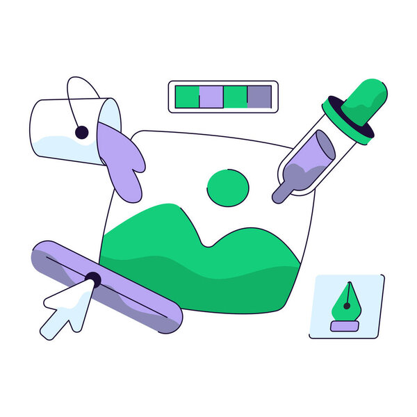 Уникальная дизайнерская иллюстрация выбора цвета